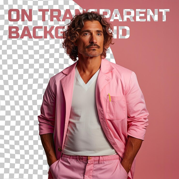 PSD reflexões da diversidade homem lamentável em trajes aborígenes posando com cabelo ondulado estilo dermatologista