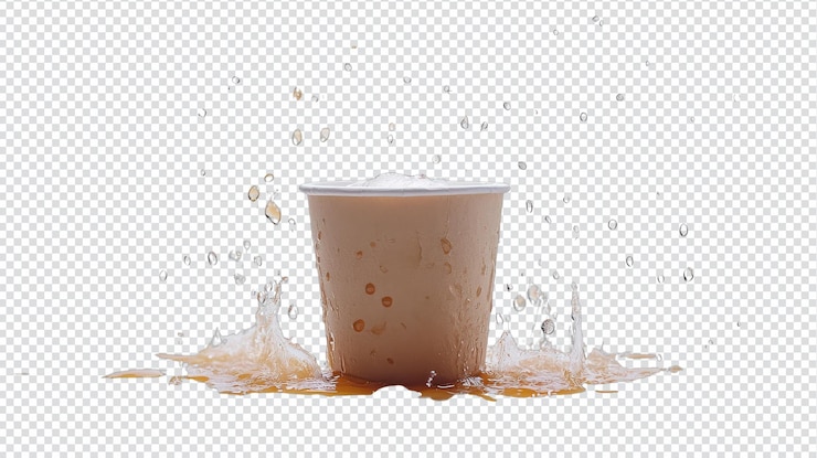 PSD refrescante café helado en una taza de papel perfecto para los días de verano o las cafeterías