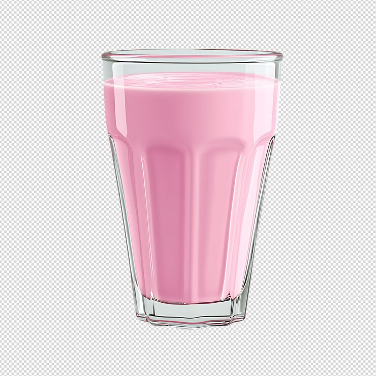 PSD un refrescante vaso de batido de fresa