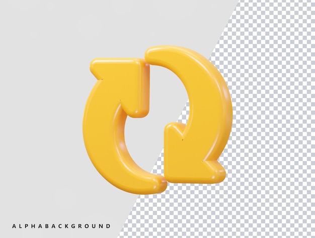 Refresh icon 3d rendering vector element