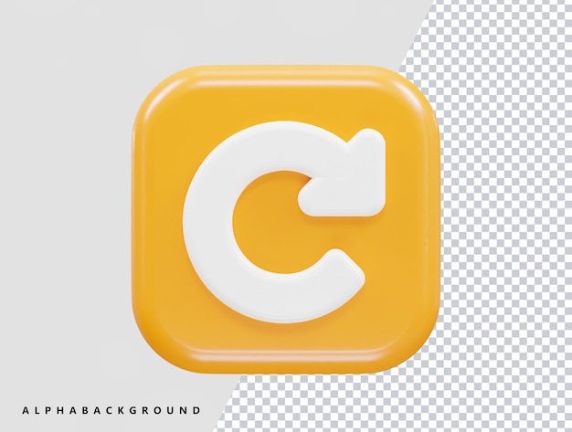 Refresh icon 3d rendering vector element