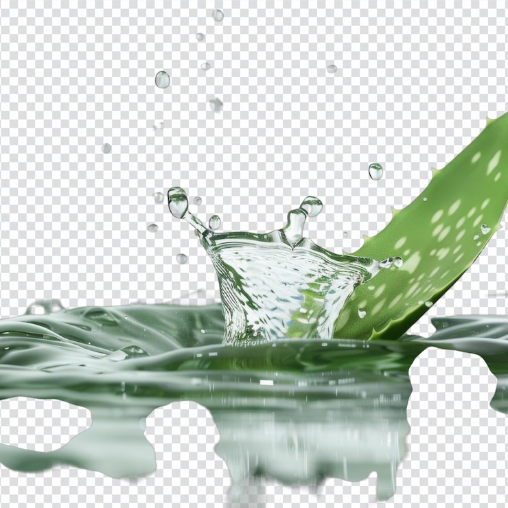 PSD refreshing aloe vera splashing water