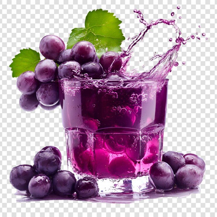 PSD refreshing grape juice splashing in glass