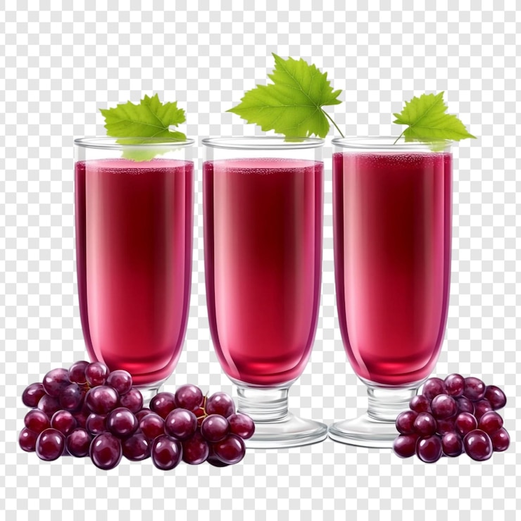PSD refreshing grape juice three glasses of deliciousness