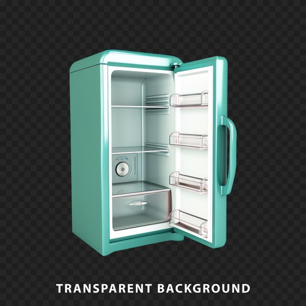 PSD refrigerador 3d aislado sobre un fondo transparente