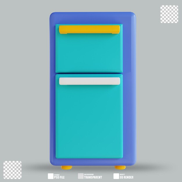 Refrigerador de ilustración 3d 3