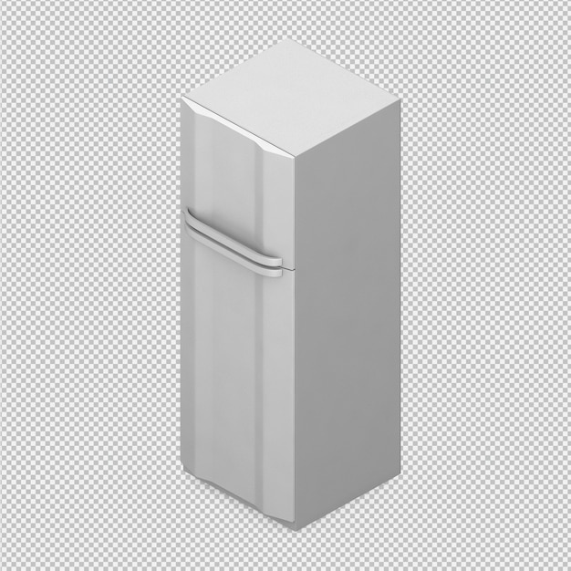 PSD refrigerador isométrico render 3d