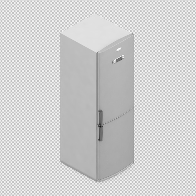 PSD refrigerador isométrico render 3d