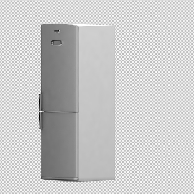 PSD refrigerador isométrico render 3d