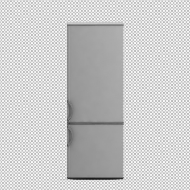 PSD refrigerador isométrico render 3d