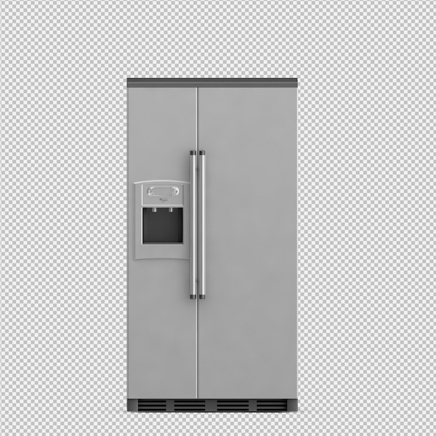 PSD refrigerador isométrico render 3d