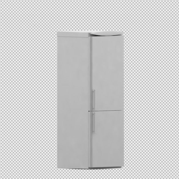 Refrigerador isométrico render 3D