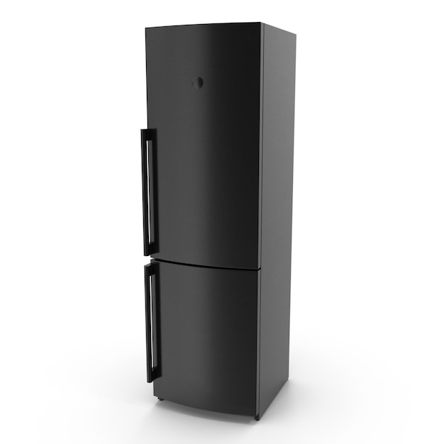 Refrigerador negro elegante electrodoméstico de cocina moderno