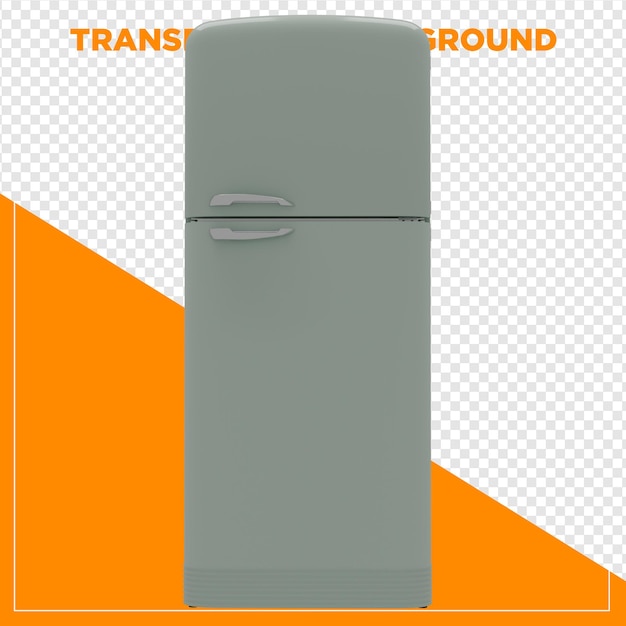 Refrigerador renderizado en 3D con fondo transparente