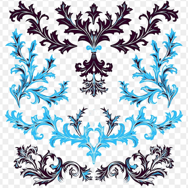 PSD regal oak leaves borderlines design mit stag-motiven und ihr tattoo natural art outline scribble