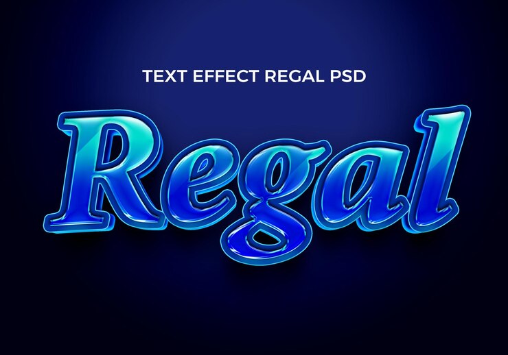 PSD regal text-effekt psd ein glänzend blaues text-design