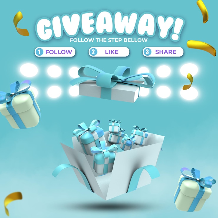 PSD regalar concurso de redes sociales post plantilla de instagram