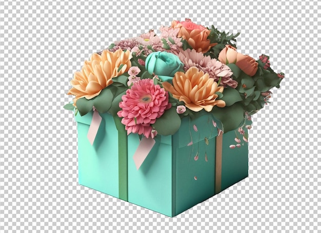 Regalo de celebración con flores