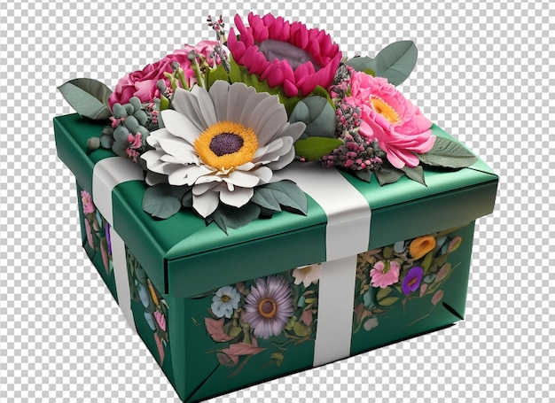 Regalo de celebración con flores