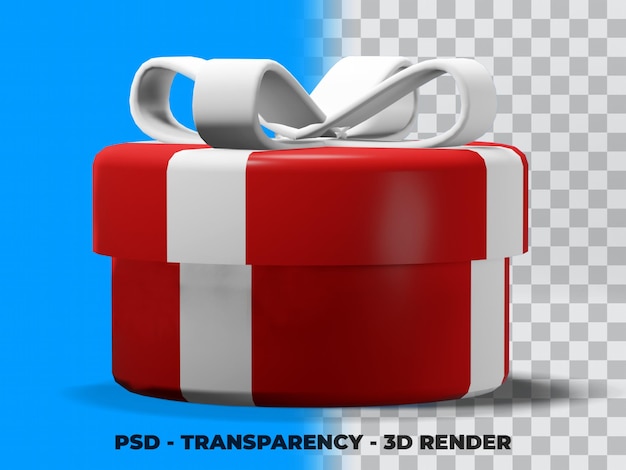 Regalo di Natale 3D con sfondo trasparente