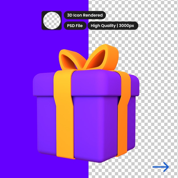 regalo de ilustración 3d aislado sobre fondo blanco