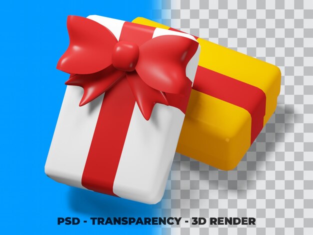 Regalo de navidad 3d con fondo de transparencia