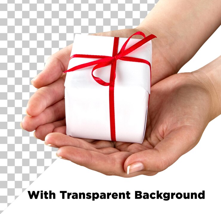 PSD regalo de navidad o regalo de cumpleaños en la mano png psd en fondo transparente