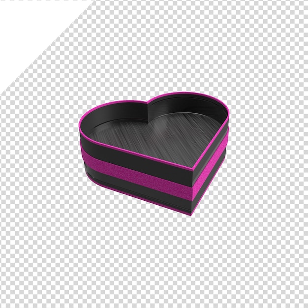 PSD regalos 3d corazón color magenta