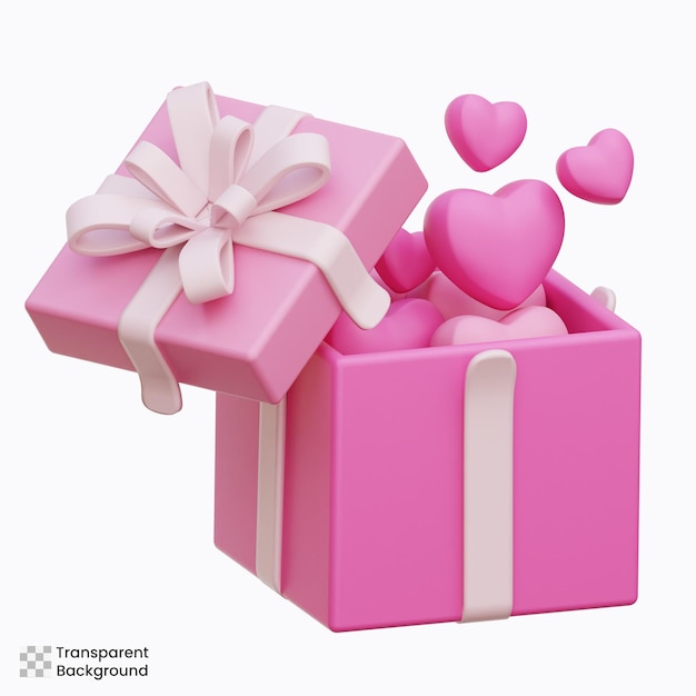 PSD regalos de san valentín 3d ilustración del icono