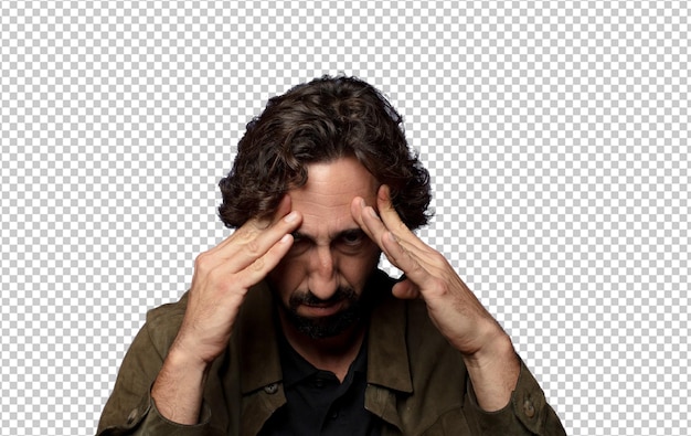 regarder concentré réfléchi et inspiré brainstorming et imaginer avec les mains sur le front