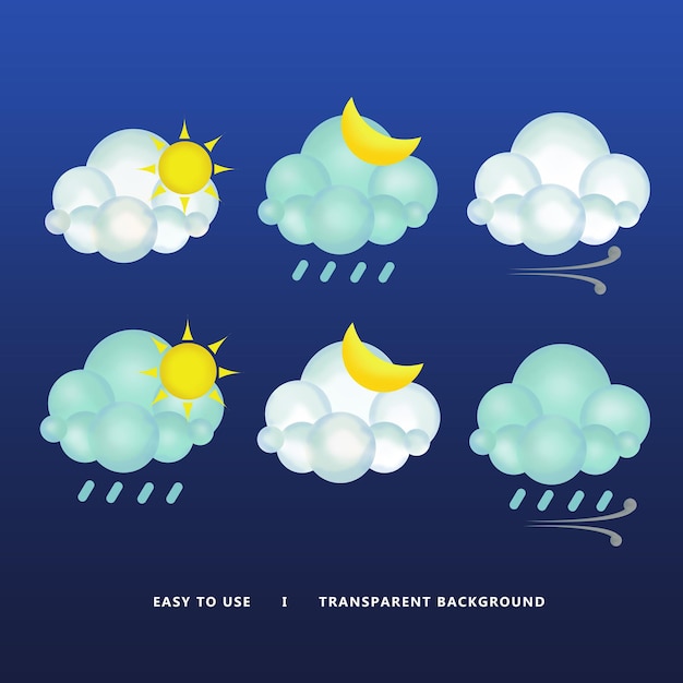 Regen- und Windwetter-Ikonen