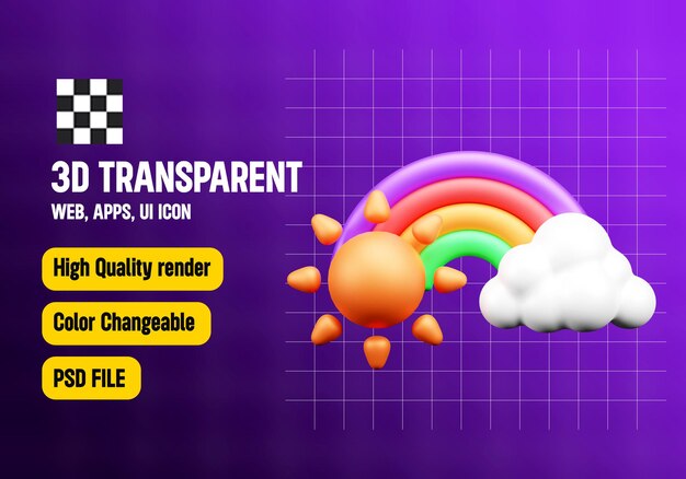 Regenbogen-3D-Symbol