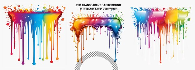 PSD regenbogen-glänzende farbblöcke, isoliert auf weißem hintergrund