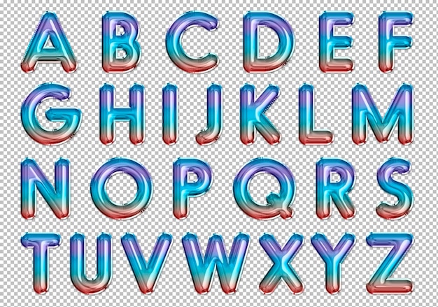 Regenbogenfarbenes Ballon-Alphabet