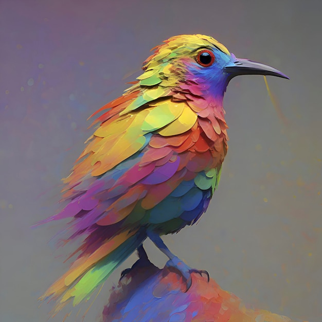 PSD regenbogenvogelmalereien im impressionistischen stil