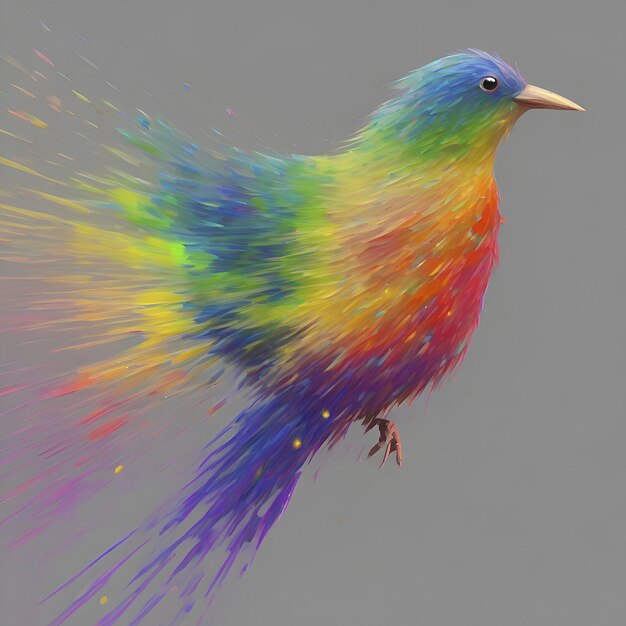 PSD regenbogenvogelmalereien im impressionistischen stil