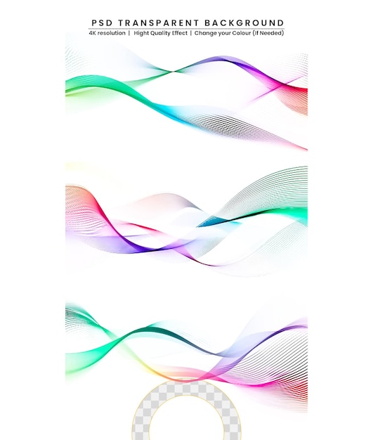 Regenbogenwellenlinie auf durchsichtigem Hintergrund
