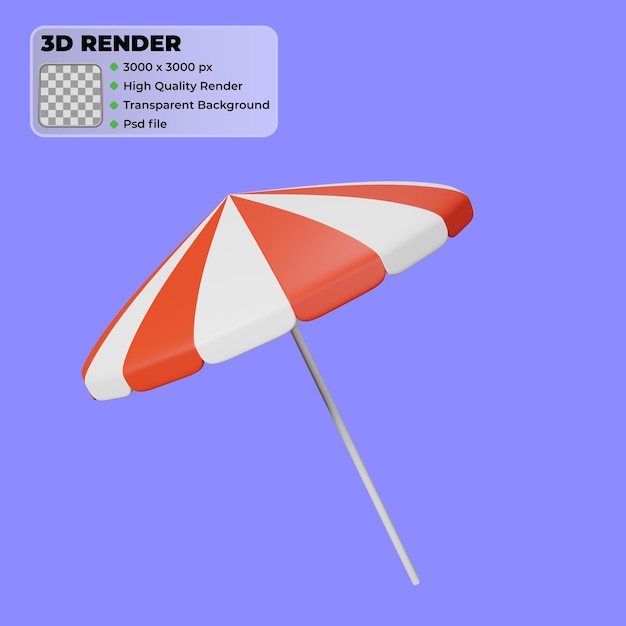 PSD regenschirm im freien sommerfest 3d-render-symbol