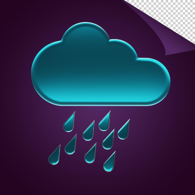 PSD regenwettersymbol mit hellblauer wolke