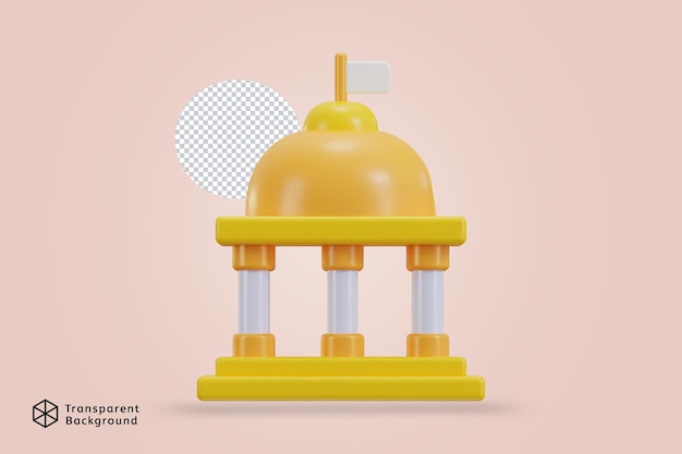 Regierungsgebäude des Rathauses Konzept von Bank- oder Schulsymbol 3D-Vektor-Symbol