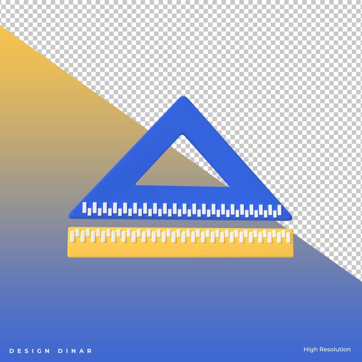 PSD regla en 3d blender para presentación de aplicaciones o web de activos gráficos u otros