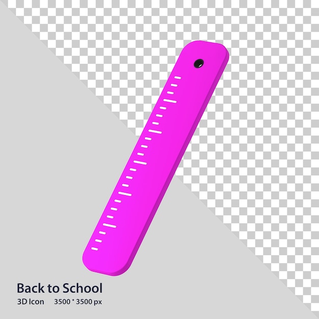 Regla de regreso a la escuela 3D Icon Render