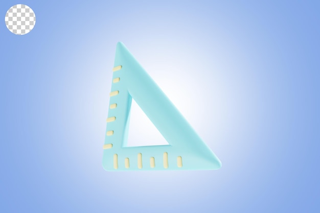 regla regreso a la escuela icono 3d render con tema azul