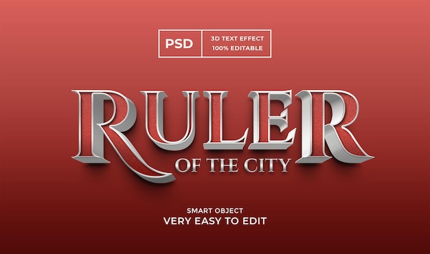 Règle Modifiable Effet De Texte 3d Psd