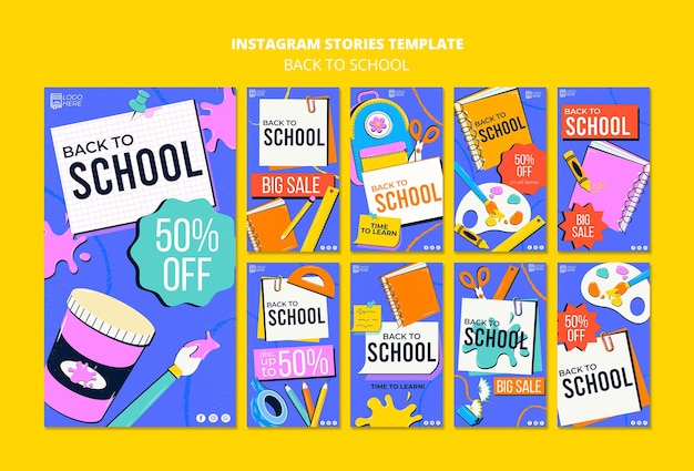 PSD regreso a la escuela historias de instagram