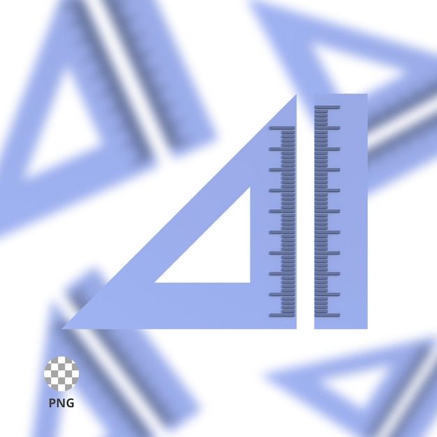 PSD régua de triângulo de ícone 3d