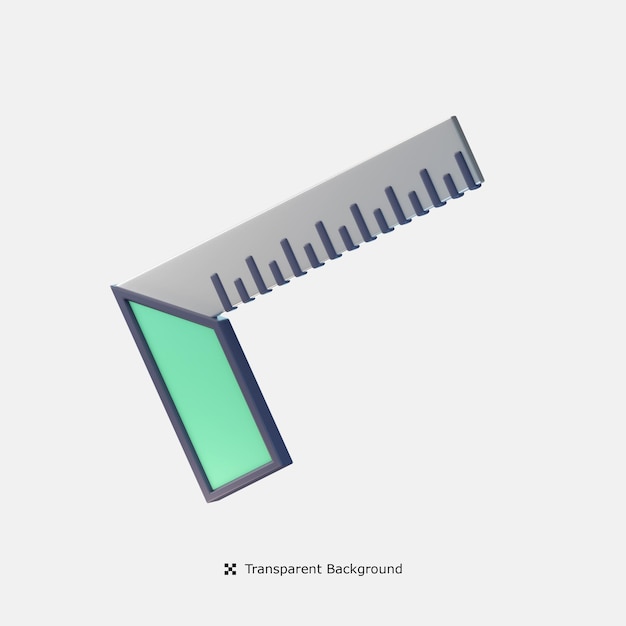 PSD régua ilustração de ícone 3d