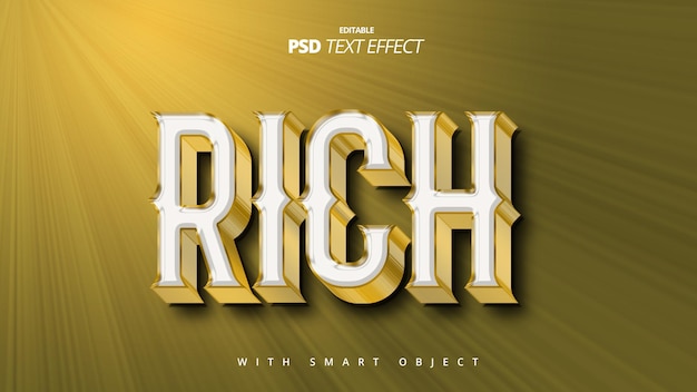 PSD reichhaltiger 3d-goldvorlagen-texteffekt bearbeitbar