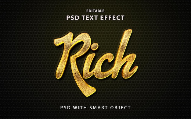 Reichhaltiger psd-3d-texteffekt, vollständig bearbeitbar