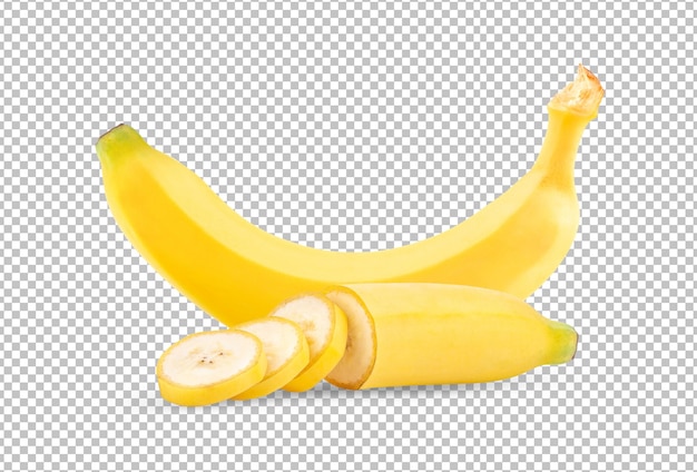 Reife Banane isoliert auf Alphaschicht